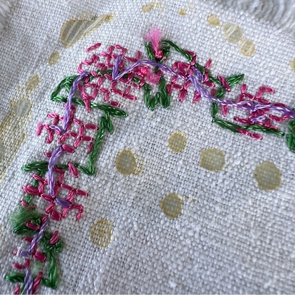 Vintage Home Sweet Home Colonial Couple Cross Stitch Embroidery Sampler 11x12 - Picture 6 of 8